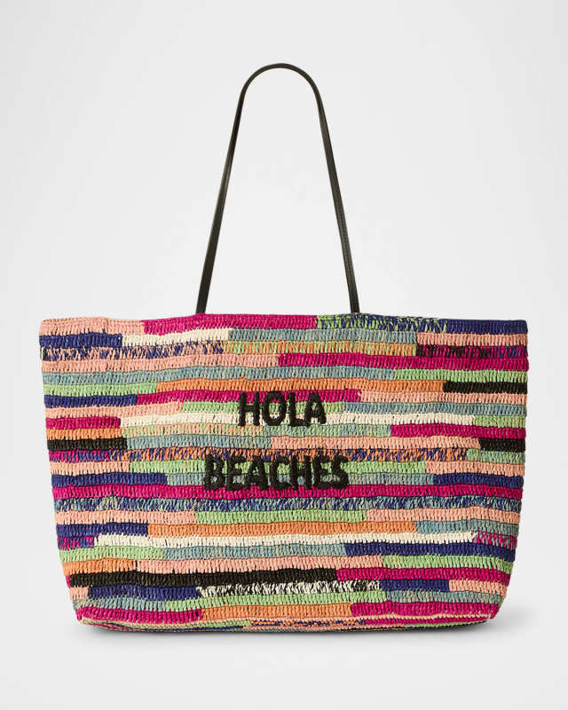 Hola Beaches Multicolor Straw Tote Bag